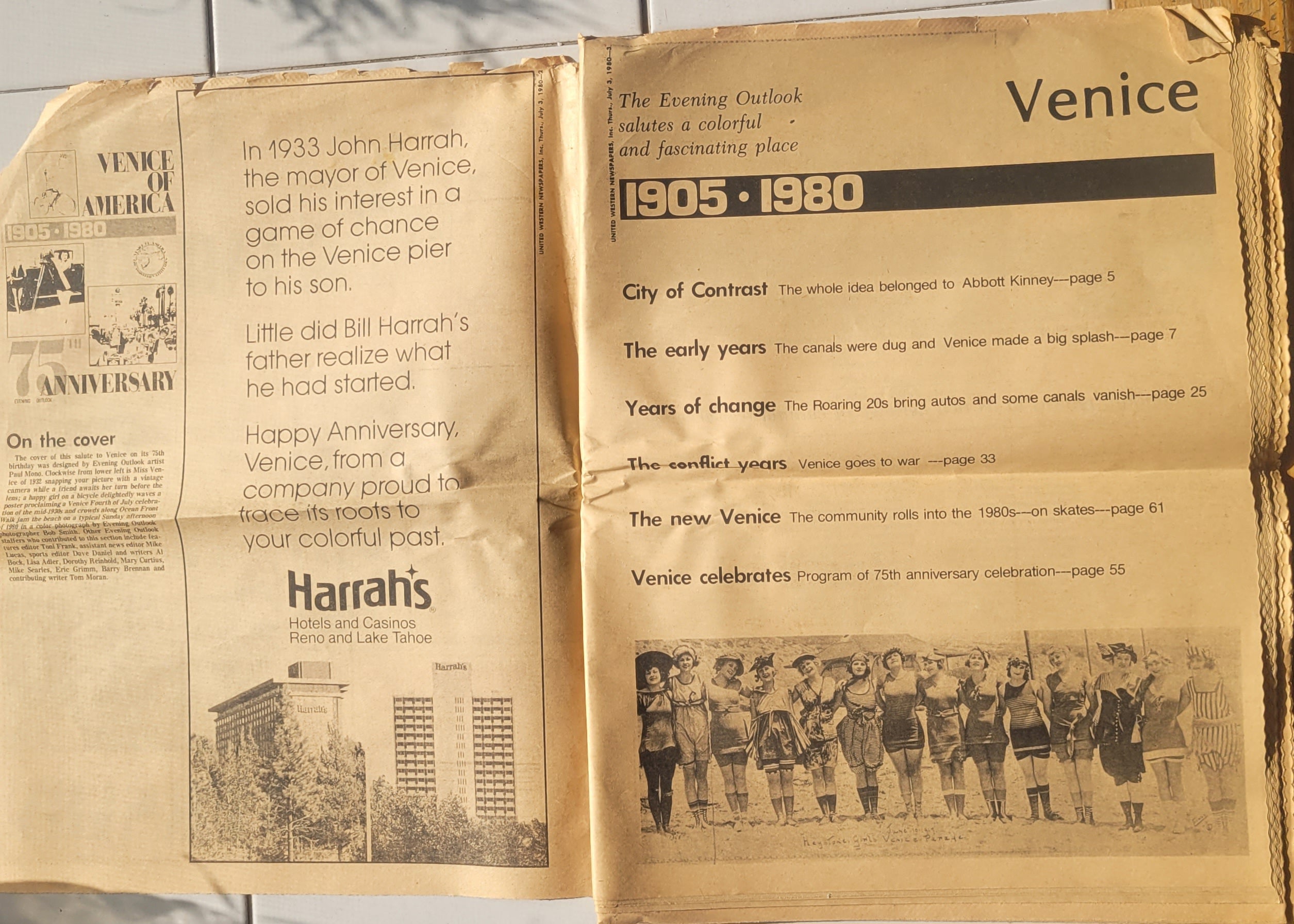 1980 Evening Outlook Newspaper Special: 75th Anniversary Venice of America