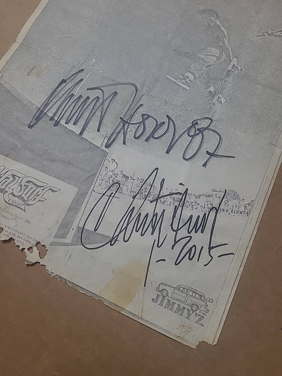 Vintage 1987 Christian Hosoi Double Autographed Photo - SIGNED in 1987 & 2015