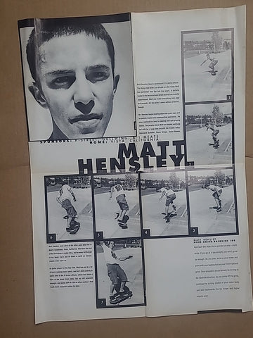 Matt Hensley Poster from 1991 Transworld Skateboarding Magazine Poster Book