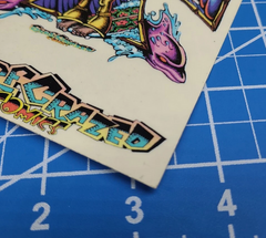 Vintage 1992 Surf Crazed Comics James Brown Christ Cross Clear  STICKER