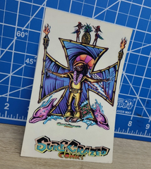 Vintage 1992 Surf Crazed Comics James Brown Christ Cross Clear  STICKER