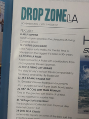 Drop Zone LA Surf Magazine - Nov 2014 - Jay Adams "Triple Firing" Tribute & Paddleout