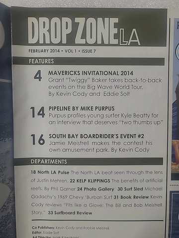 Drop Zone LA Surf Magazine - Feb 2014 - Mavericks - South Bay Boardriders