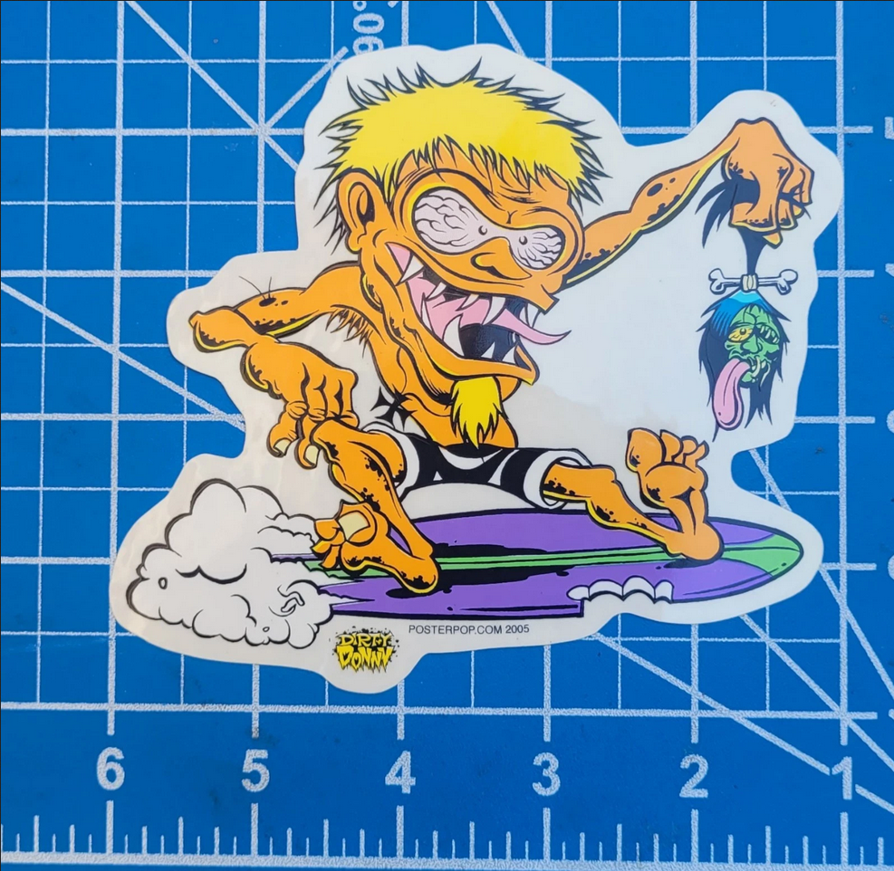 Vintage 2005 Dirty Donny Zombie Surfer Sticker Kozik Coop Robert Williams