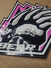 Vintage Big Bear Mountain Resort Pink Claw Snowboarding STICKER - 7"