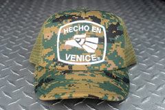 HECHO EN VENICE CAMO TRUCKER HAT